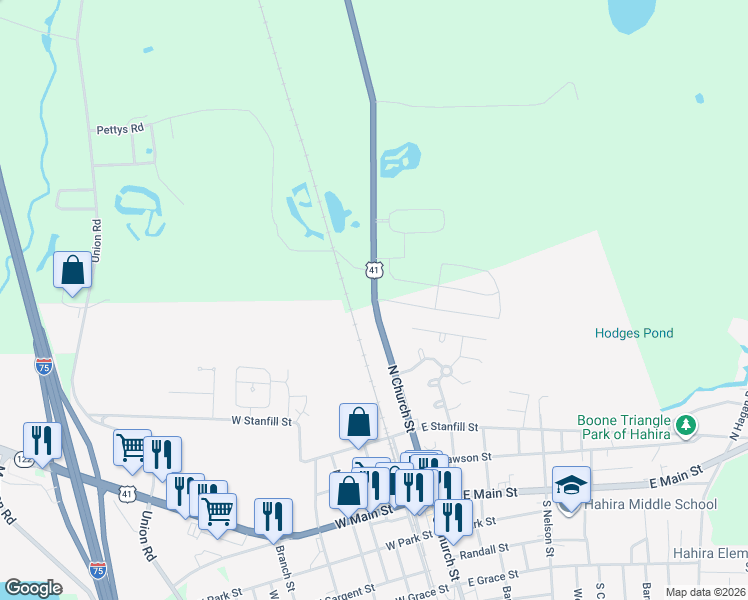 map of restaurants, bars, coffee shops, grocery stores, and more near 5878 Georgia 7 in Hahira