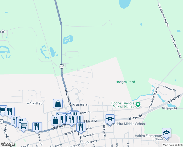 map of restaurants, bars, coffee shops, grocery stores, and more near in Hahira