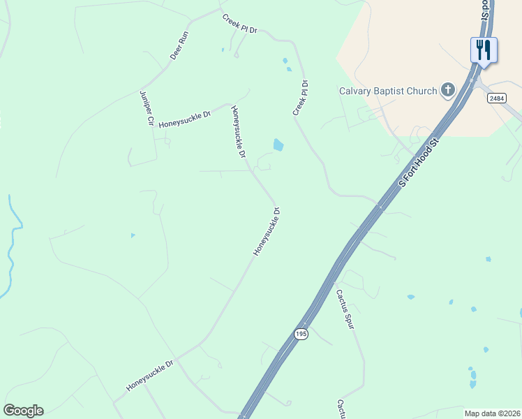 map of restaurants, bars, coffee shops, grocery stores, and more near 861 Honeysuckle Drive in Killeen