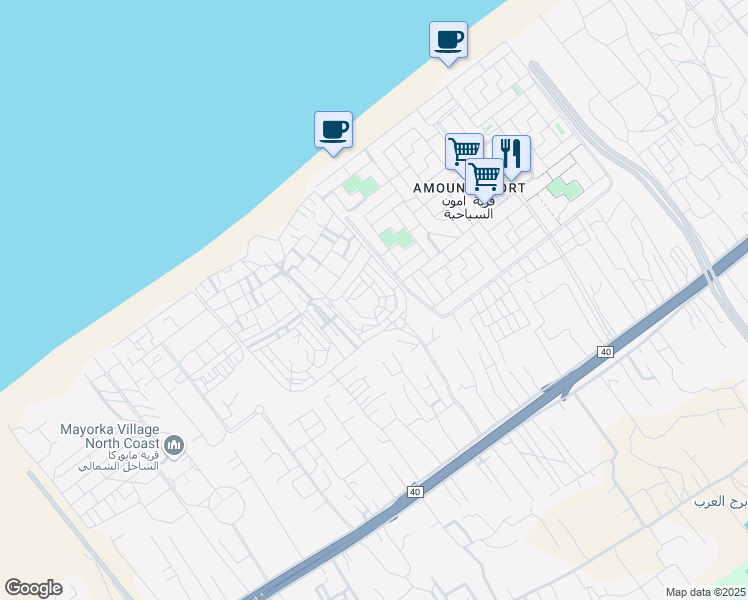map of restaurants, bars, coffee shops, grocery stores, and more near in North Coast