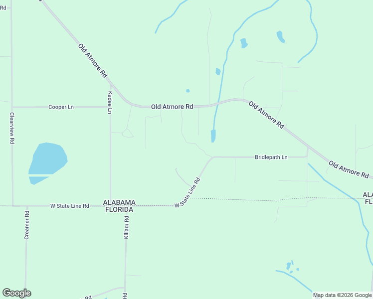 map of restaurants, bars, coffee shops, grocery stores, and more near 492 Bridlepath Lane in Flomaton