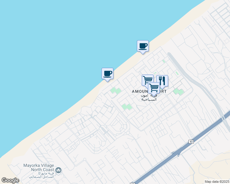 map of restaurants, bars, coffee shops, grocery stores, and more near in North Coast