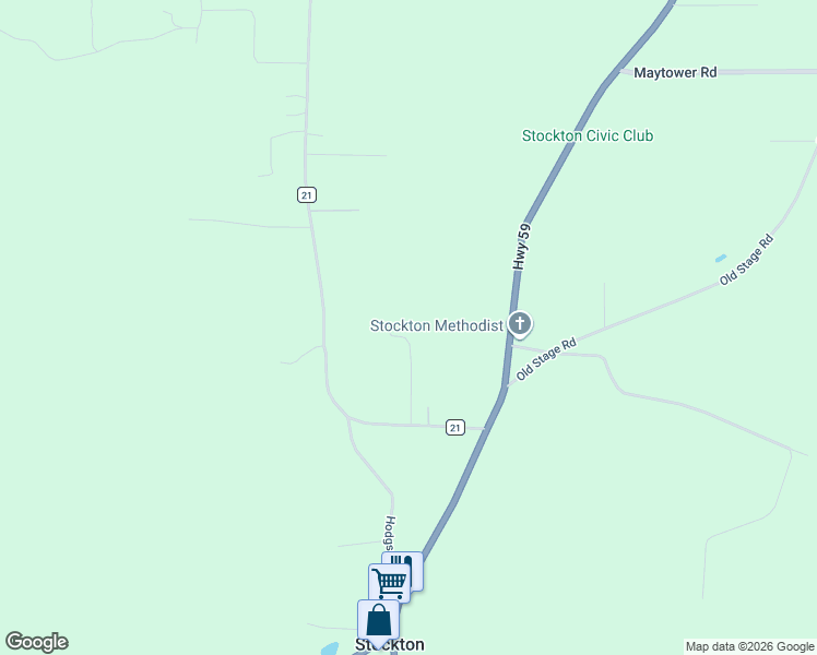 map of restaurants, bars, coffee shops, grocery stores, and more near 53600-53608 County Road 21 in Baldwin