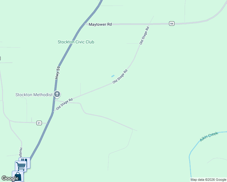 map of restaurants, bars, coffee shops, grocery stores, and more near 10400 Old Stage Road in Stockton