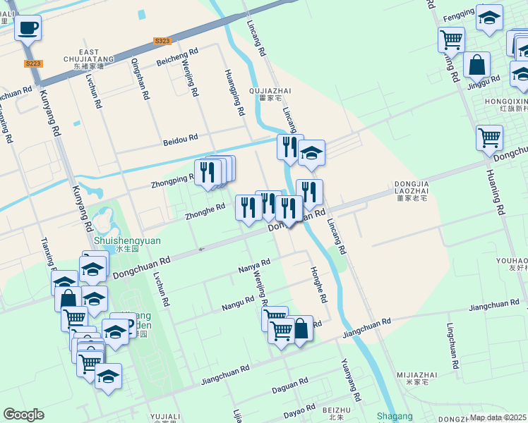 map of restaurants, bars, coffee shops, grocery stores, and more near in 