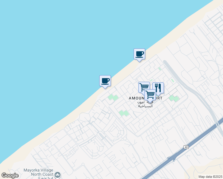 map of restaurants, bars, coffee shops, grocery stores, and more near in North Coast