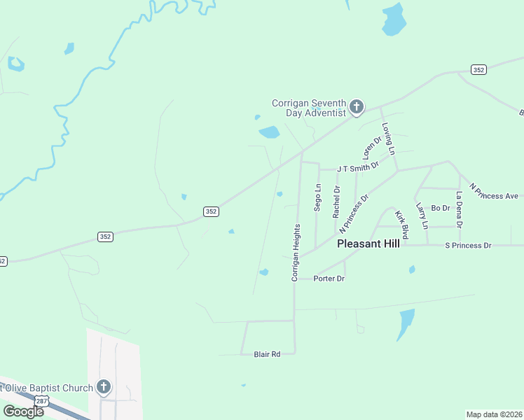 map of restaurants, bars, coffee shops, grocery stores, and more near 158 Pipeline Road in Corrigan
