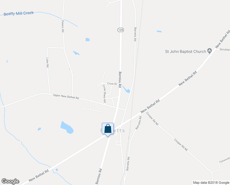 map of restaurants, bars, coffee shops, grocery stores, and more near 6801 Bemiss Road in Ray City