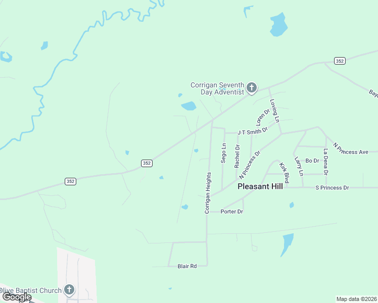map of restaurants, bars, coffee shops, grocery stores, and more near 158 Pipeline Road in Corrigan
