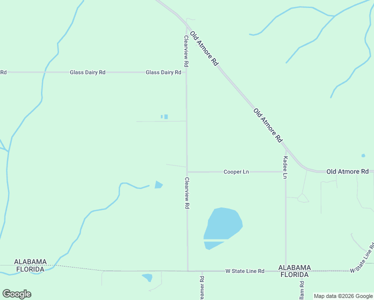 map of restaurants, bars, coffee shops, grocery stores, and more near Clearview Road in Escambia County