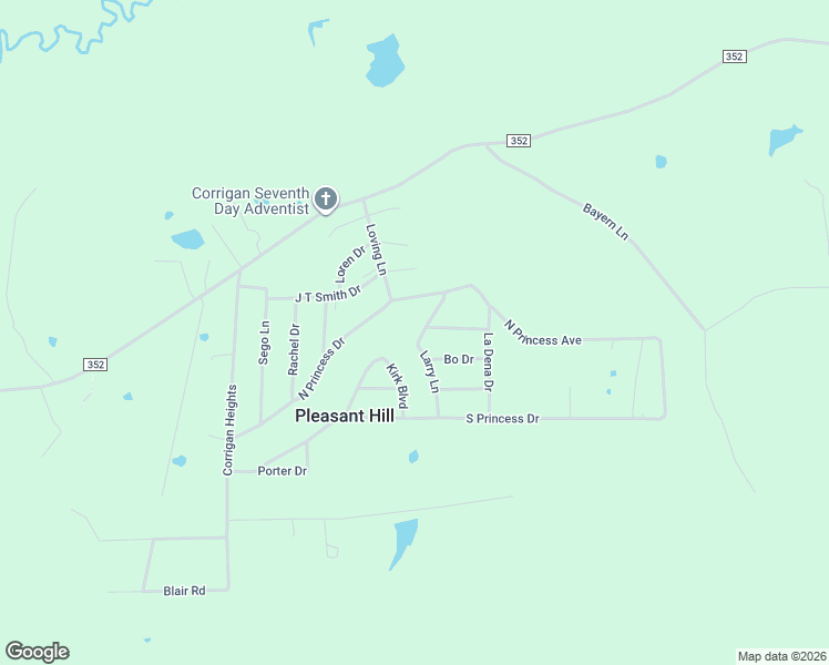 map of restaurants, bars, coffee shops, grocery stores, and more near 214 Larry Lane in Corrigan