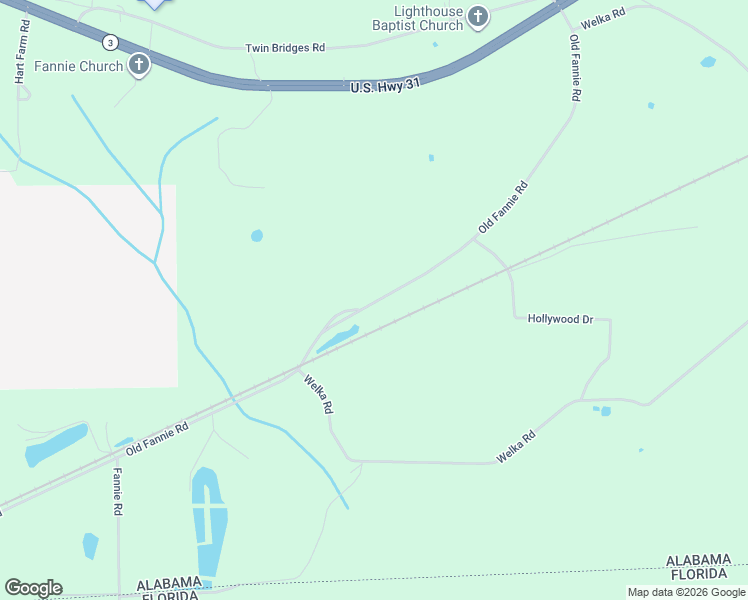 map of restaurants, bars, coffee shops, grocery stores, and more near 980 Old Fannie Road in Flomaton