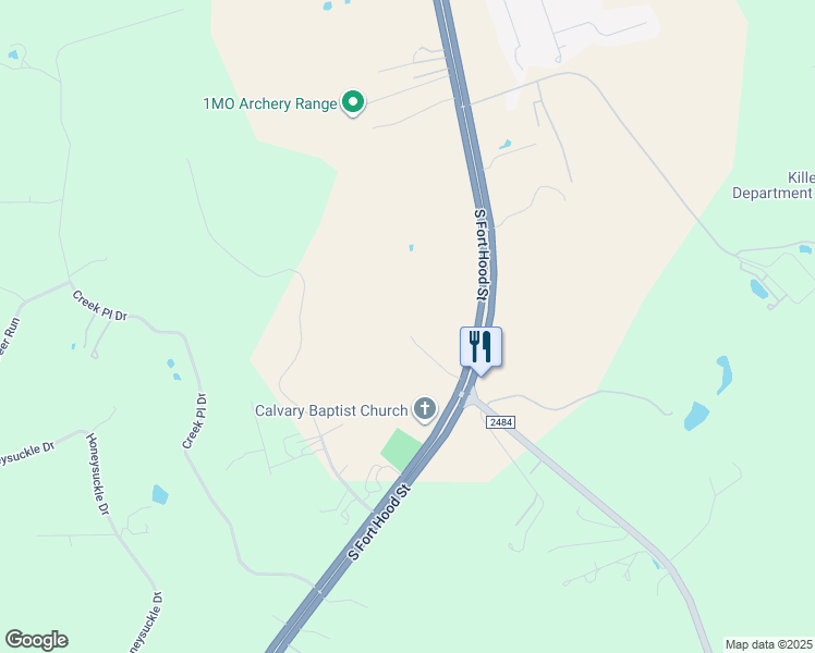 map of restaurants, bars, coffee shops, grocery stores, and more near 259 Cloud Lane in Killeen