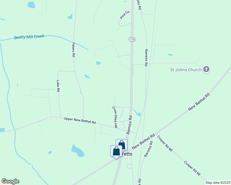 map of restaurants, bars, coffee shops, grocery stores, and more near in Barretts
