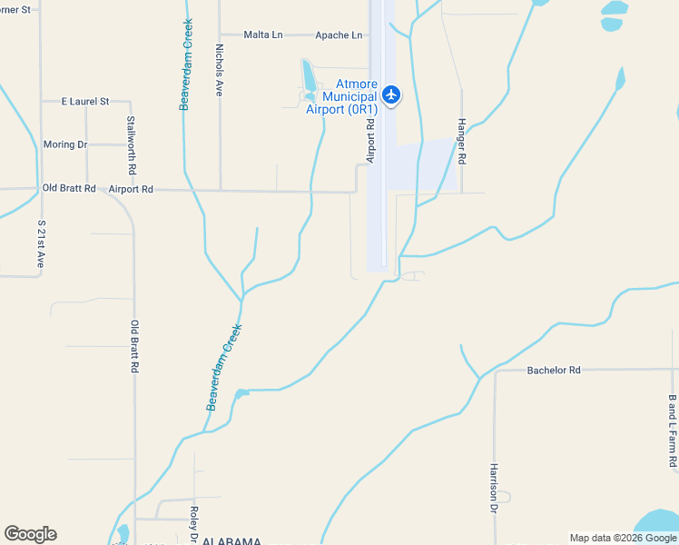 map of restaurants, bars, coffee shops, grocery stores, and more near 160 Beacon Lane in Atmore