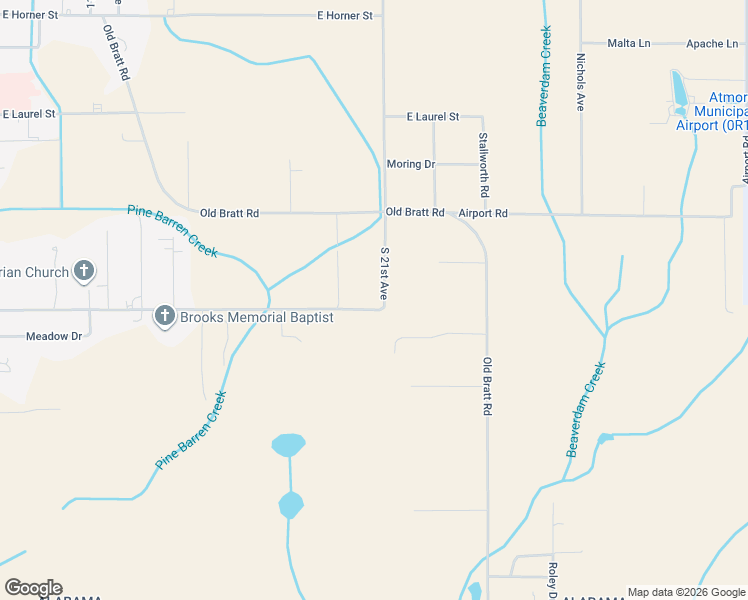 map of restaurants, bars, coffee shops, grocery stores, and more near 1209 McRae Street in Atmore
