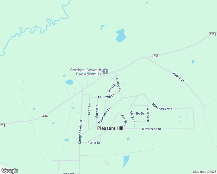 map of restaurants, bars, coffee shops, grocery stores, and more near 179 Loren Drive in Corrigan