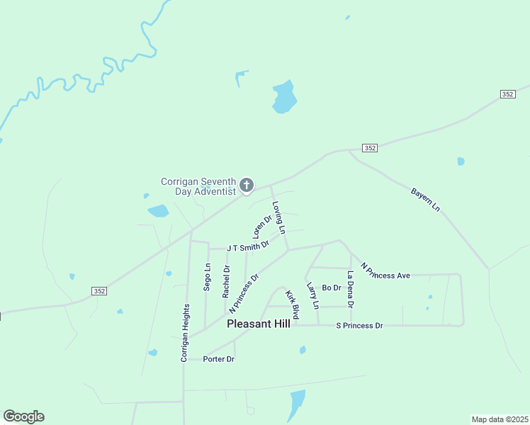 map of restaurants, bars, coffee shops, grocery stores, and more near 179 Loren Drive in Corrigan