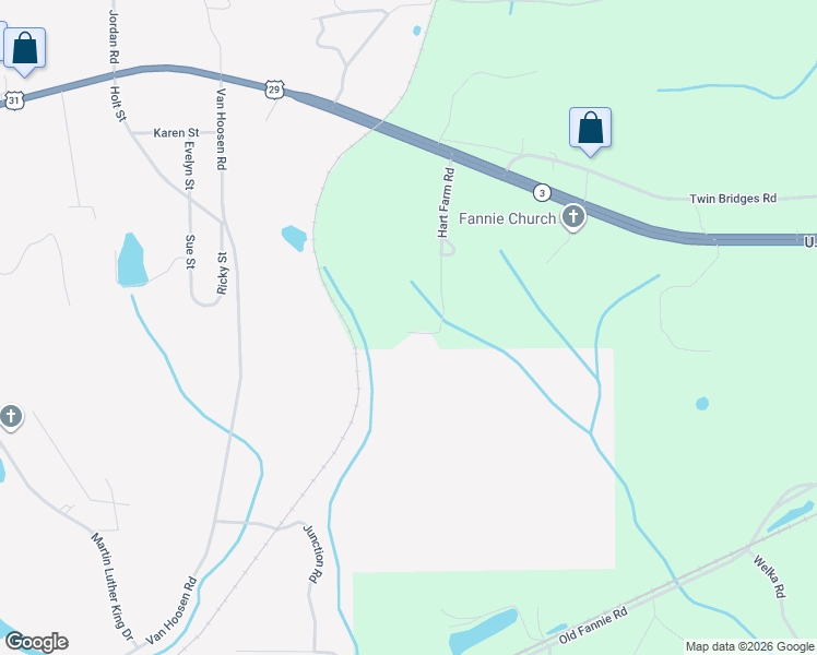 map of restaurants, bars, coffee shops, grocery stores, and more near 440 Hart in Flomaton