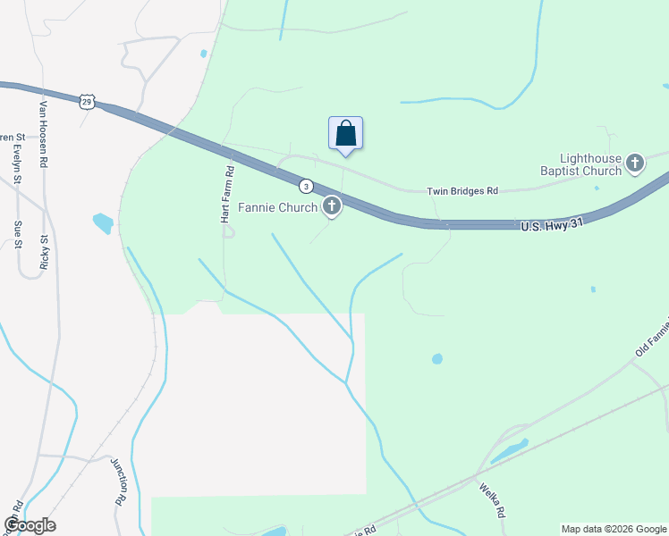 map of restaurants, bars, coffee shops, grocery stores, and more near 128 Fannie Church Road in Flomaton