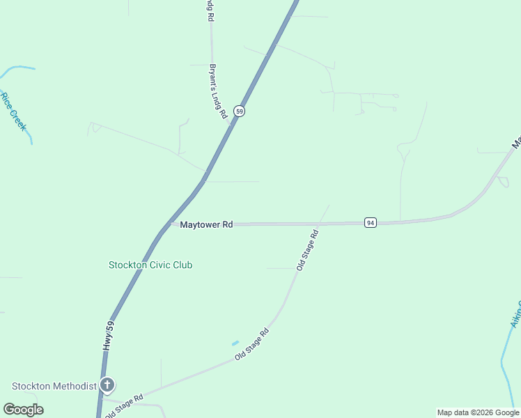 map of restaurants, bars, coffee shops, grocery stores, and more near 10501 Maytower Road in Stockton