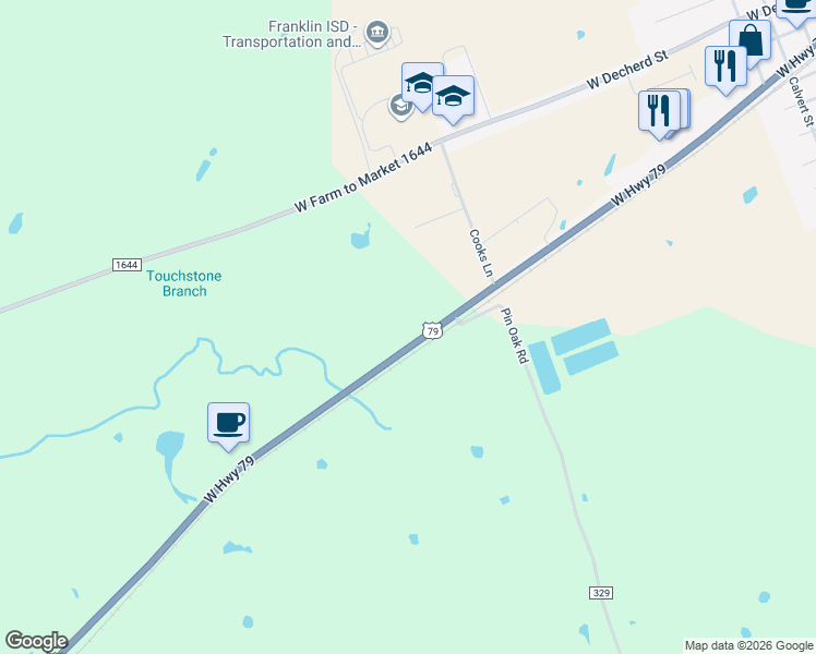 map of restaurants, bars, coffee shops, grocery stores, and more near 1390 West Highway 79 in Franklin