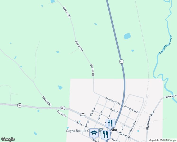 map of restaurants, bars, coffee shops, grocery stores, and more near 1000 Elarton Road in Magnolia