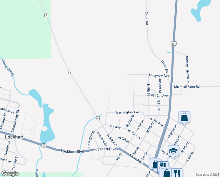 map of restaurants, bars, coffee shops, grocery stores, and more near 1850 11th Street North in Florala