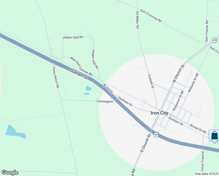 map of restaurants, bars, coffee shops, grocery stores, and more near 312 Dunham Street in Iron City