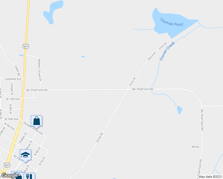 map of restaurants, bars, coffee shops, grocery stores, and more near Mc Phail Farm Road in Florala