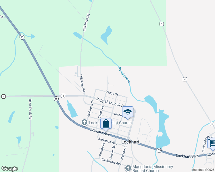 map of restaurants, bars, coffee shops, grocery stores, and more near 2 Marsha Road in Florala