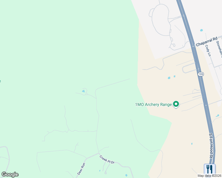 map of restaurants, bars, coffee shops, grocery stores, and more near 2800 Creek Place Drive in Killeen