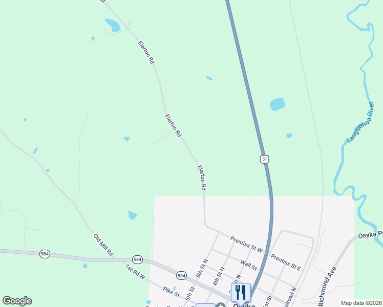 map of restaurants, bars, coffee shops, grocery stores, and more near 1024 Elarton Road in Osyka