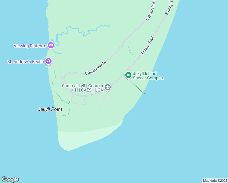 map of restaurants, bars, coffee shops, grocery stores, and more near 1 South Beachview Drive in Jekyll Island