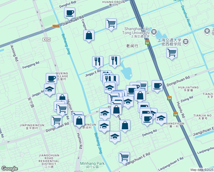 map of restaurants, bars, coffee shops, grocery stores, and more near in 