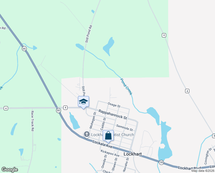 map of restaurants, bars, coffee shops, grocery stores, and more near 2-6 Marsha Road in Florala
