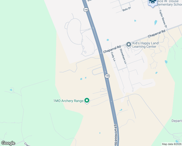 map of restaurants, bars, coffee shops, grocery stores, and more near 214 Brandy Loop in Killeen