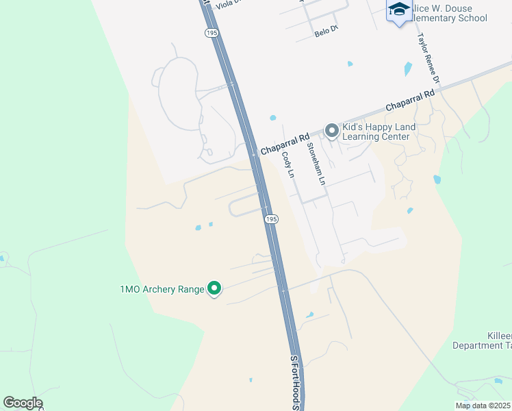 map of restaurants, bars, coffee shops, grocery stores, and more near 224 Brandy Loop in Killeen