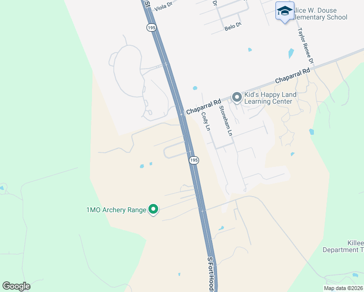 map of restaurants, bars, coffee shops, grocery stores, and more near 224 Brandy Loop in Killeen