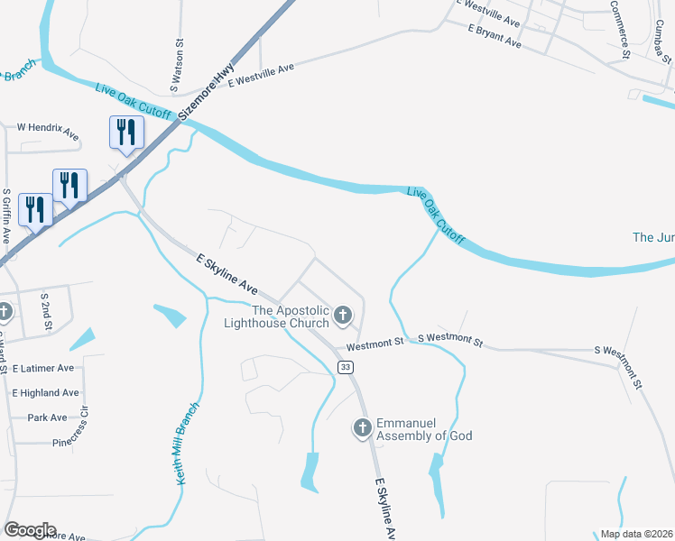 map of restaurants, bars, coffee shops, grocery stores, and more near 313 East Riverside Avenue in Geneva