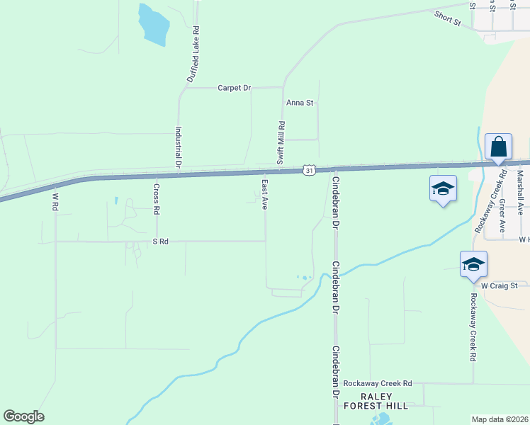 map of restaurants, bars, coffee shops, grocery stores, and more near 127 East Avenue in Atmore