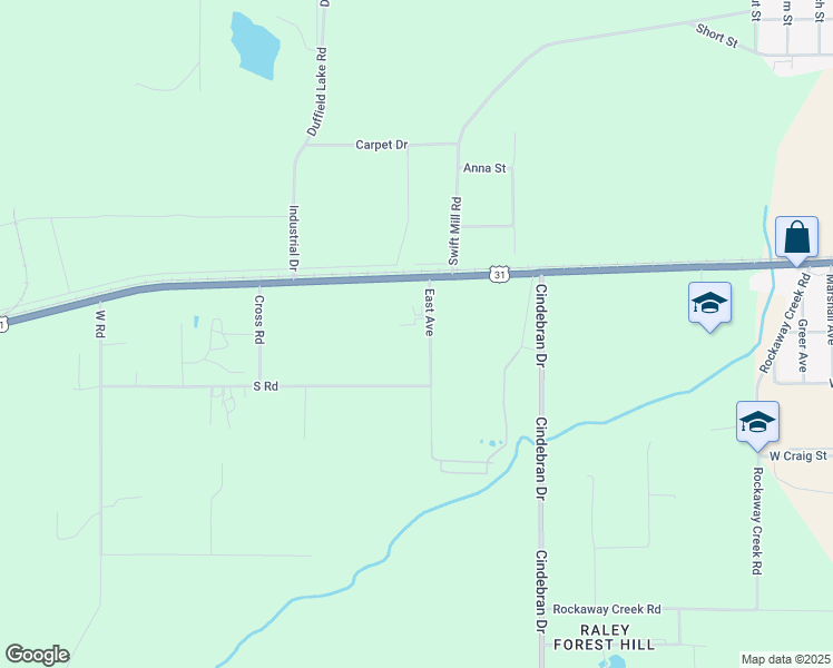map of restaurants, bars, coffee shops, grocery stores, and more near 160 East Avenue in Atmore