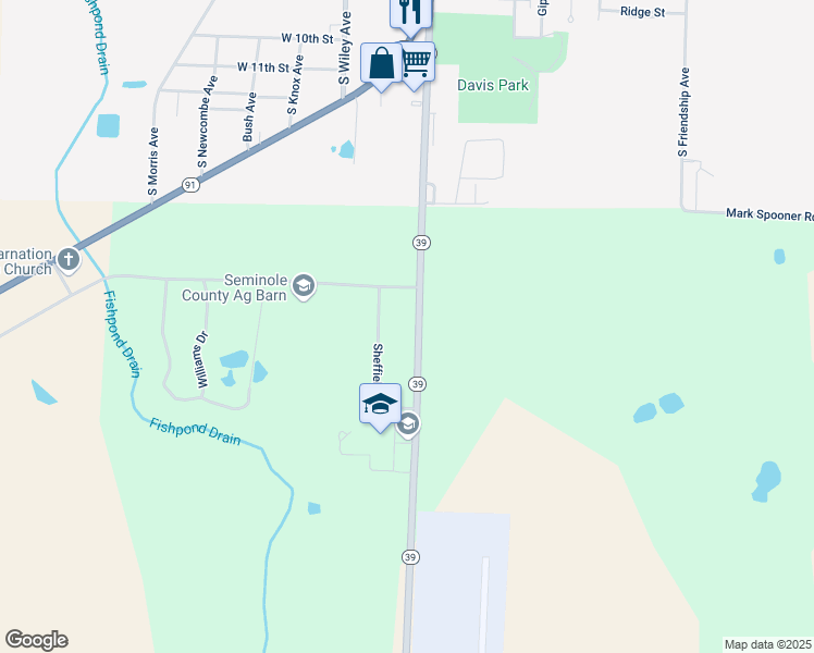 map of restaurants, bars, coffee shops, grocery stores, and more near 5538 Georgia 39 in Donalsonville