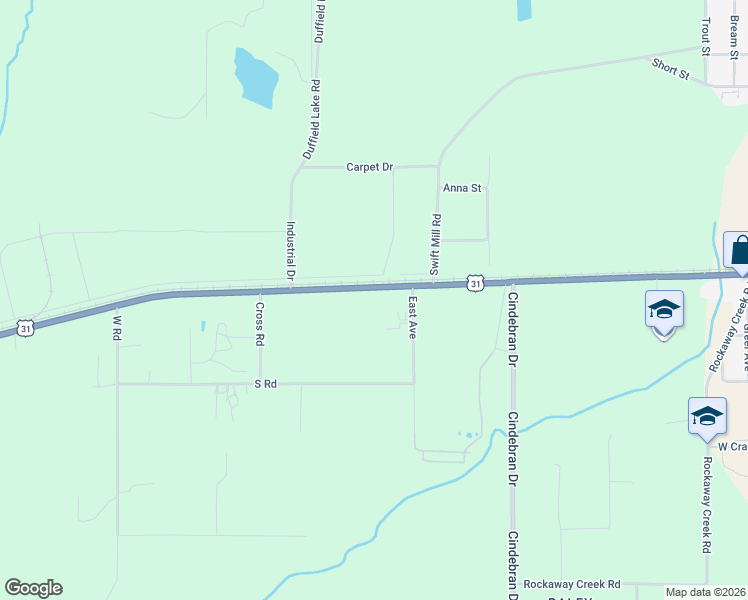map of restaurants, bars, coffee shops, grocery stores, and more near 5420 U.S. 31 in Atmore