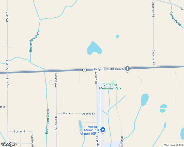 map of restaurants, bars, coffee shops, grocery stores, and more near 9904 U.S. 31 in Atmore
