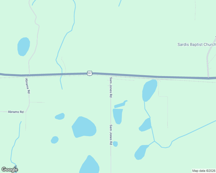 map of restaurants, bars, coffee shops, grocery stores, and more near 50 Sam Jones Road in Atmore