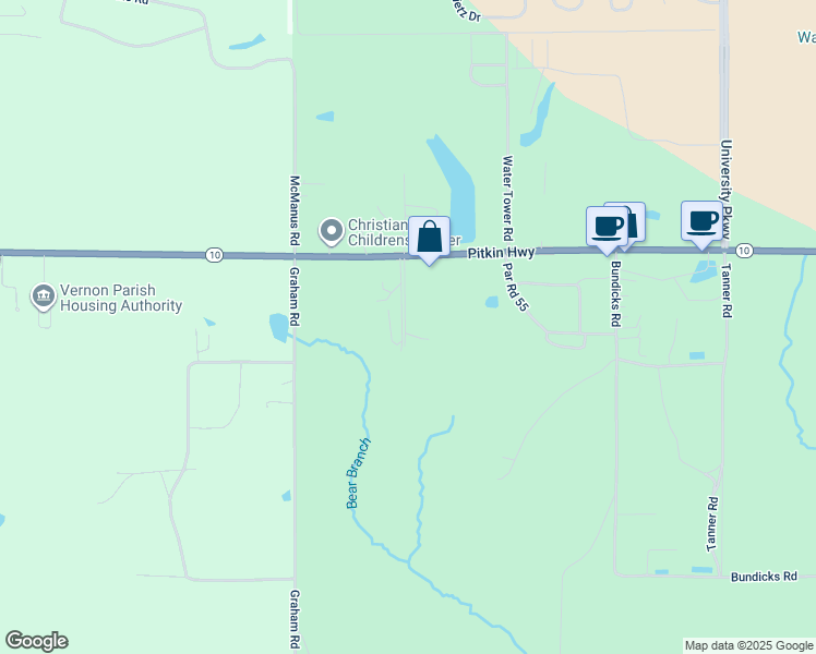 map of restaurants, bars, coffee shops, grocery stores, and more near 1362 Pitkin Road in Leesville
