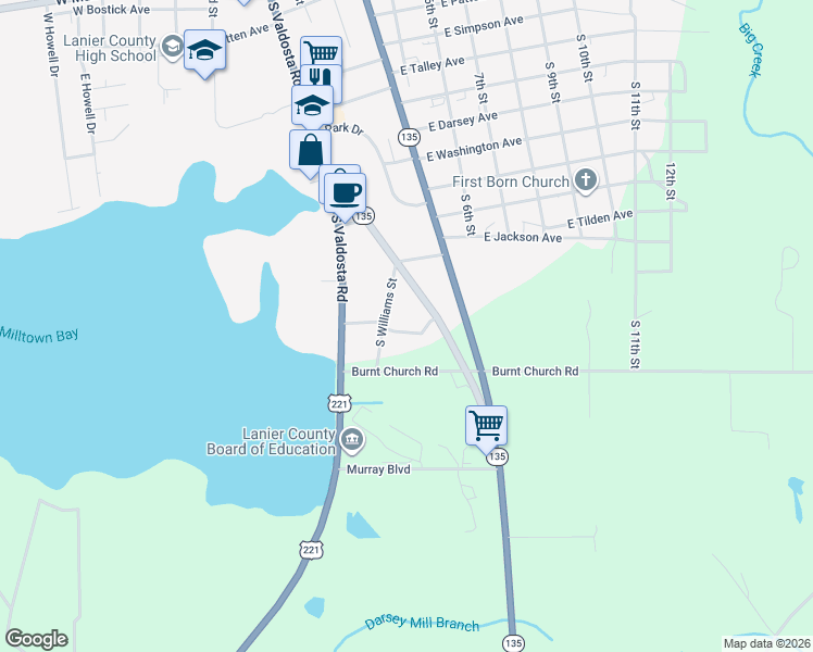 map of restaurants, bars, coffee shops, grocery stores, and more near 9 Annie Mae Drive in Lakeland