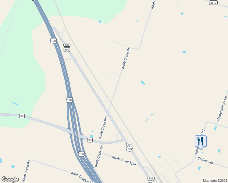 map of restaurants, bars, coffee shops, grocery stores, and more near 5438 Knob Creek Road in Temple