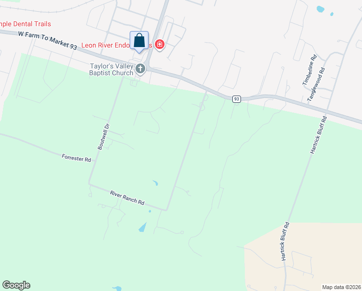 map of restaurants, bars, coffee shops, grocery stores, and more near 7568 Boutwell Lane East in Temple